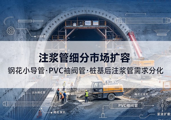 秀峰注浆管细分市场扩容，隧道钢花小导管、PVC 袖阀管、桩基后注浆管需求分化